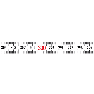 selbstklebendes Skalenbandmaß weißlackiert aus Stahl rechts/links 3,00 m